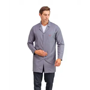 Doktor Öğretmen Erkek Önlük Ara Boy Ceket Yaka - 42 Gri