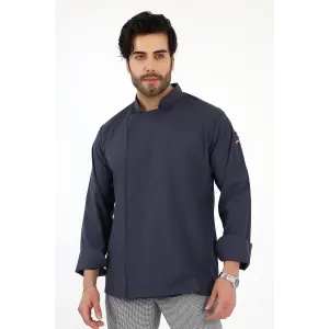 Erkek Likralı Aşçı Ceket  - 6417 Füme