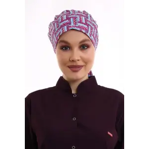 Tesettür Bone - 2405 Renkli Testere