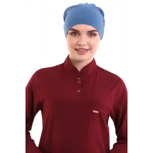 Tesettür Bone - 4802 Petrol Mavi