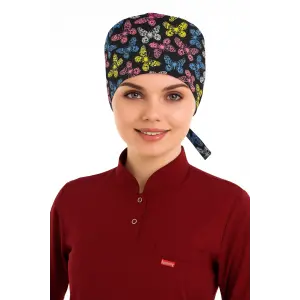 Tesettür Bone - 5013 Siyah Kelebek