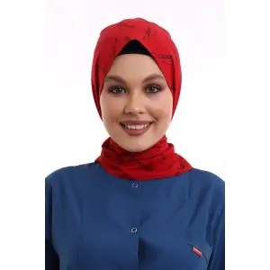 Tesettür Boyun Bağlamalı Bone - 1908 Kırmızı Kemal Atatürk