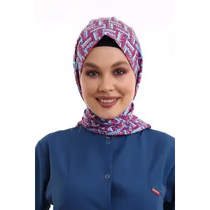 Tesettür Boyun Bağlamalı Bone - 2405 Renkli Testere