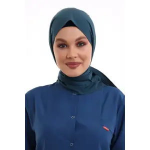 Tesettür Boyun Bağlamalı Bone - 33 Petrol Yeşil