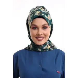 Tesettür Boyun Bağlamalı Bone - 3913 Asker