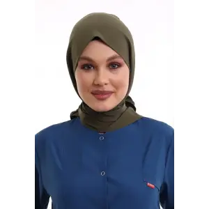 Tesettür Boyun Bağlamalı Bone - 4822 Haki