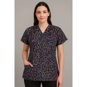 Yarasa Kol Desenli Tek Üst - 5013 Siyah Kelebek