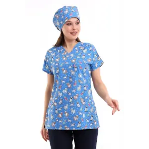 Yarasa Kol Dijital Unisex Desenli Üst - 6501 Küçük Patiler