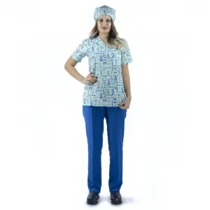 Zarf Yaka Desenli Üst - 9002 Love Yeşil