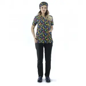 Zarf Yaka Desenli Üst - 9006 Dino