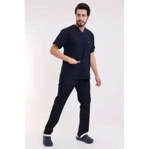 Zarf Yaka Erkek Likralı Takım - 6402 Lacivert