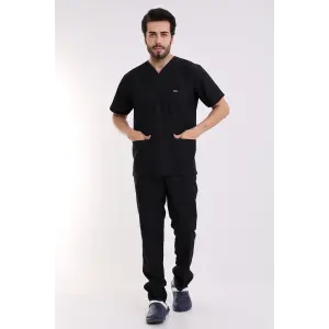 Zarf Yaka Erkek Likralı Takım - 6403 Siyah