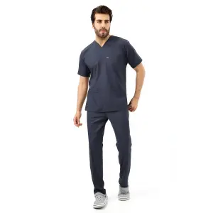 Zarf Yaka Erkek Likralı Takım - 6417 Füme