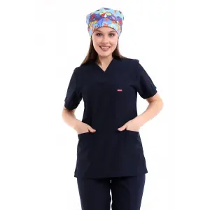 Zarf Yaka Kadın Tek Üst - 47 Lacivert