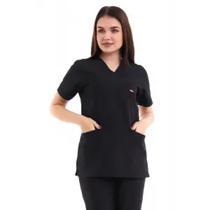 Zarf Yaka Kadın Tek Üst - 48 Siyah