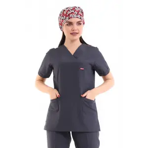 Zarf Yaka Kadın Tek Üst - 51 Füme