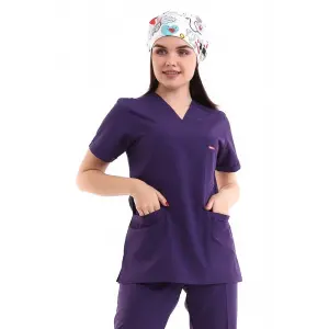 Zarf Yaka Kadın Tek Üst - 61 Koyu Mor