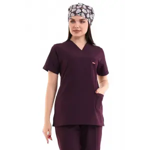 Zarf Yaka Kadın Tek Üst - 64 Mürdüm