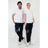 Acil Sağlık Yakalı Unisex Tshirt Kısa Kol Nakışlı - Beyaz