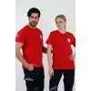 Acil Sağlık Yuvarlak Yaka Penye Kısa Kol Tshirt - Kırmızı