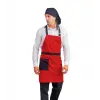 Askılı Önlük Kemerli - Kırmızı Siyah Kemerli