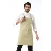 Barista Askılı Önlük Çift Cepli - Bej