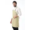 Barista Askılı Önlük Çift Cepli - Bej