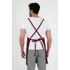 Barista Askılı Önlük Çift Cepli - Bordo