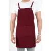 Barista Askılı Önlük Çift Cepli - Bordo