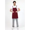 Barista Askılı Önlük Çift Cepli - Bordo