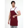Barista Askılı Önlük Çift Cepli - Bordo