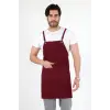 Barista Askılı Önlük Çift Cepli - Bordo