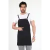 Barista Askılı Önlük Çift Cepli - Füme
