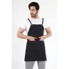 Barista Askılı Önlük Çift Cepli - Füme