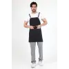 Barista Askılı Önlük Çift Cepli - Füme