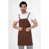 Barista Askılı Önlük Çift Cepli - Kahve