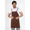 Barista Askılı Önlük Çift Cepli - Kahve