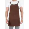 Barista Askılı Önlük Çift Cepli - Kahve