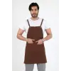 Barista Askılı Önlük Çift Cepli - Kahve