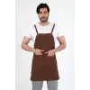 Barista Askılı Önlük Çift Cepli - Kahve