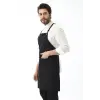 Barista Askılı Önlük Çift Cepli - Siyah