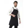Barista Askılı Önlük Çift Cepli - Siyah