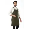 Barista Askılı Önlük Çift Cepli - Yeşil