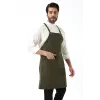 Barista Askılı Önlük Çift Cepli - Yeşil
