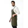 Barista Askılı Önlük Çift Cepli - Yeşil