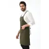 Barista Askılı Önlük Çift Cepli - Yeşil