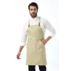 Barista Askılı Önlük Kanguru Cepli - Bej