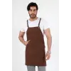 Barista Askılı Önlük Kanguru Cepli - Kahve
