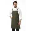 Barista Askılı Önlük Kanguru Cepli - Yeşil