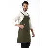 Barista Askılı Önlük Kanguru Cepli - Yeşil